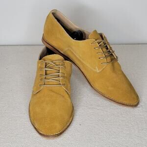 KAANAS Fiano Lace-up Suede Oxford Flat Shoes Marigold sz 7